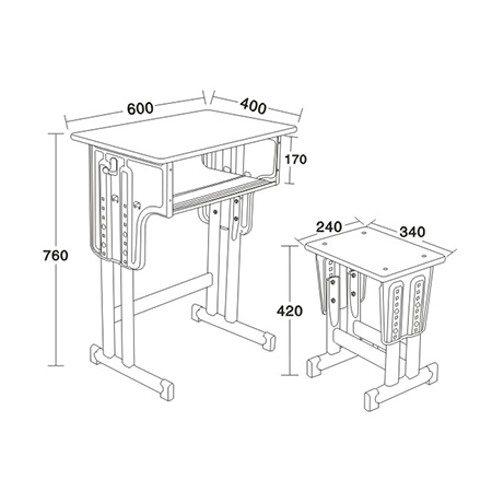 專利鐵皮包邊麵課桌椅-FX-0116