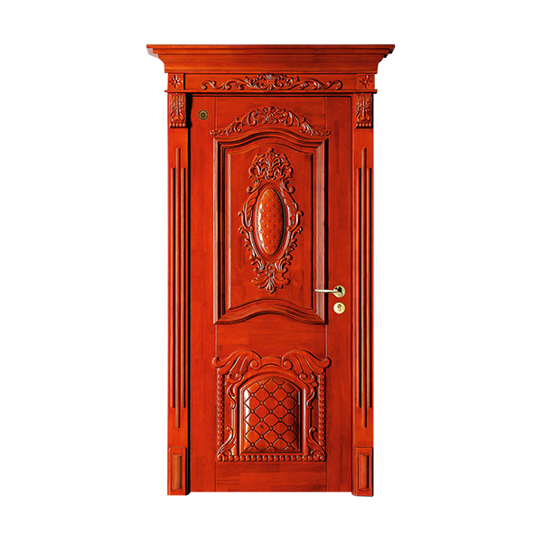 实木油漆套装门 gll-s-1603hh雕花木门红木